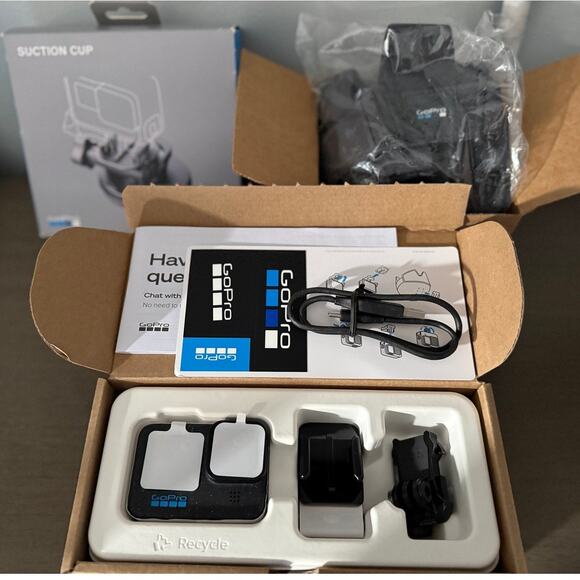 NEW GoPro Bundle Hero12 5.3K HDR GoPro Chest, Suction Cup Mount & Enduro Battery - Picture 1 of 13